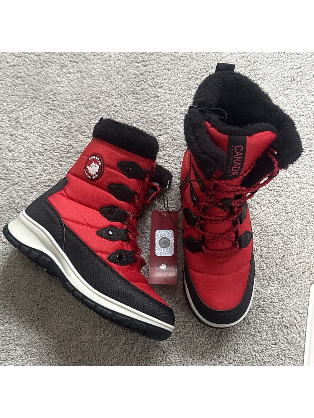 Canada Weather Gear Women's Rhodes Snow Boots In Red Size 7M Faux Fur